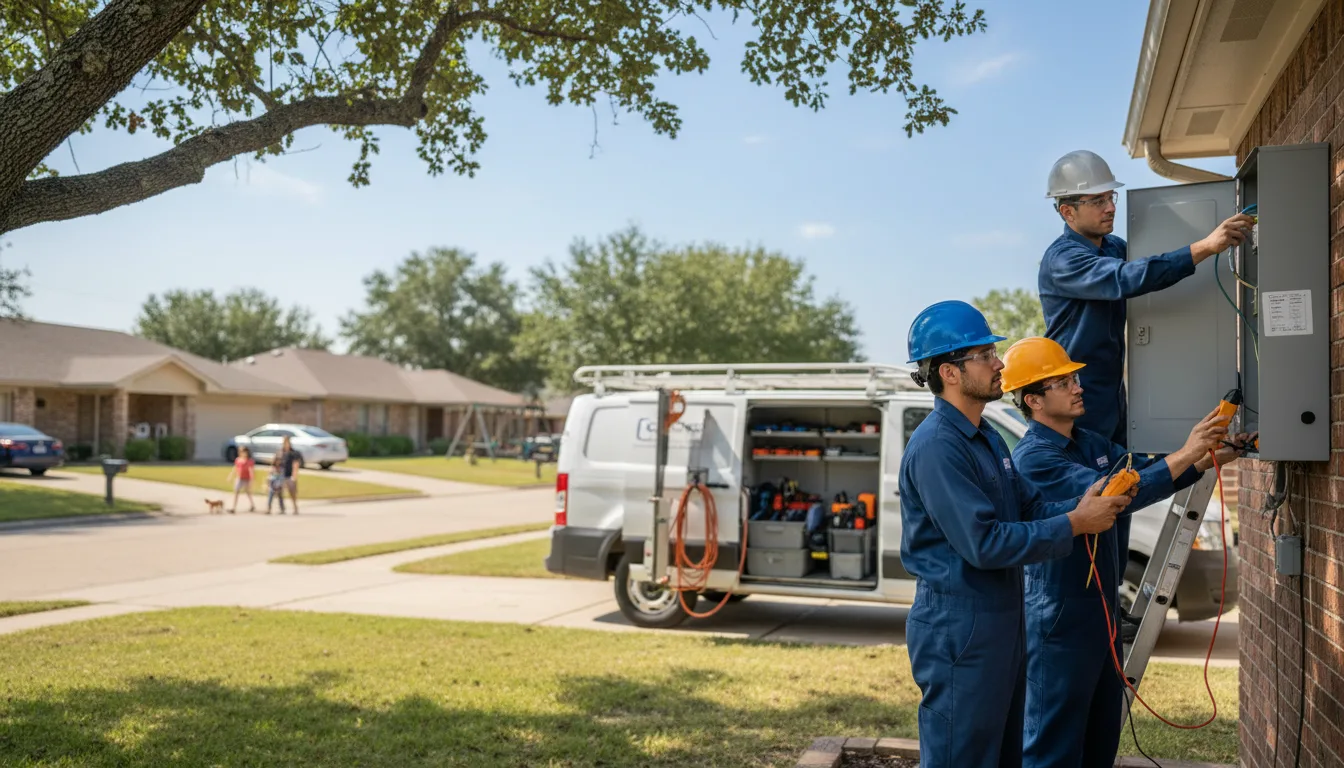 Certified electrician providing emergency electrical services in Davilla, TX